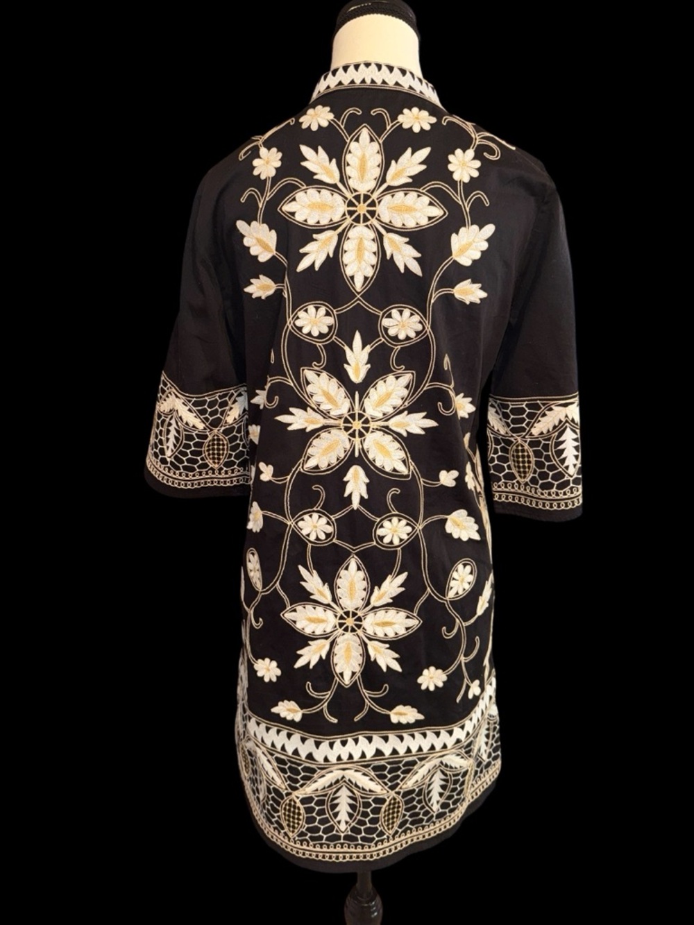 Figue Lynne Floral Embroidered Cotton Tunic Dress Boho Resort Wear Floral - Picture 4 of 7
